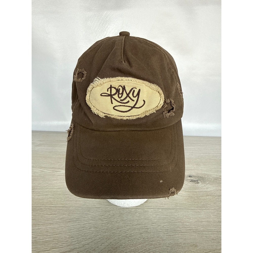 Vintage 2000s Roxy Women's Brown Adjustable Baseball Cap Y2K Skate Surf Hat